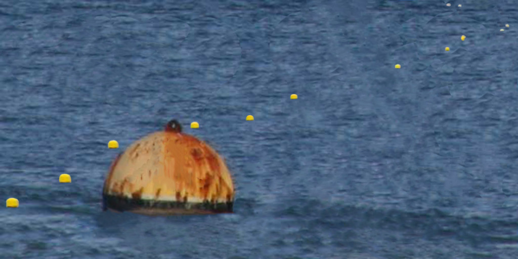 Buoys at reed bank