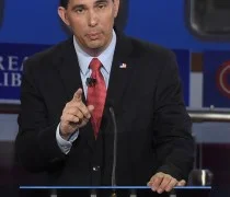 Republican presidential candidate, Wisconsin Gov. Scott Walker speaks during the CNN Republican presidential debate at the Ronald Reagan Presidential Library and Museum on Wednesday, Sept. 16, 2015, in Simi Valley, Calif. (AP Photo/Mark J. Terrill)