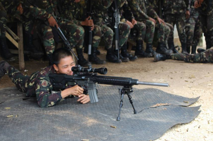 Badass Gunner: Army Officer Karen Tolleno on her makrsmanship training. Photo source: Karen Tolleno's Facebook account