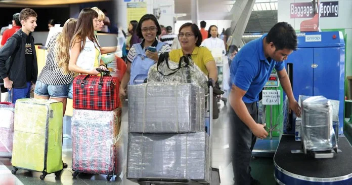 wrapped luggage