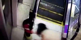 Watch: Lady save boy in escalator scare in China